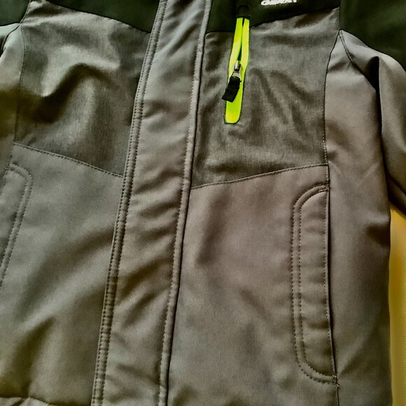 Boys Jacket Size XS - 5/6 Black Gray Zip Hood Gerry - Picture 4 of 10